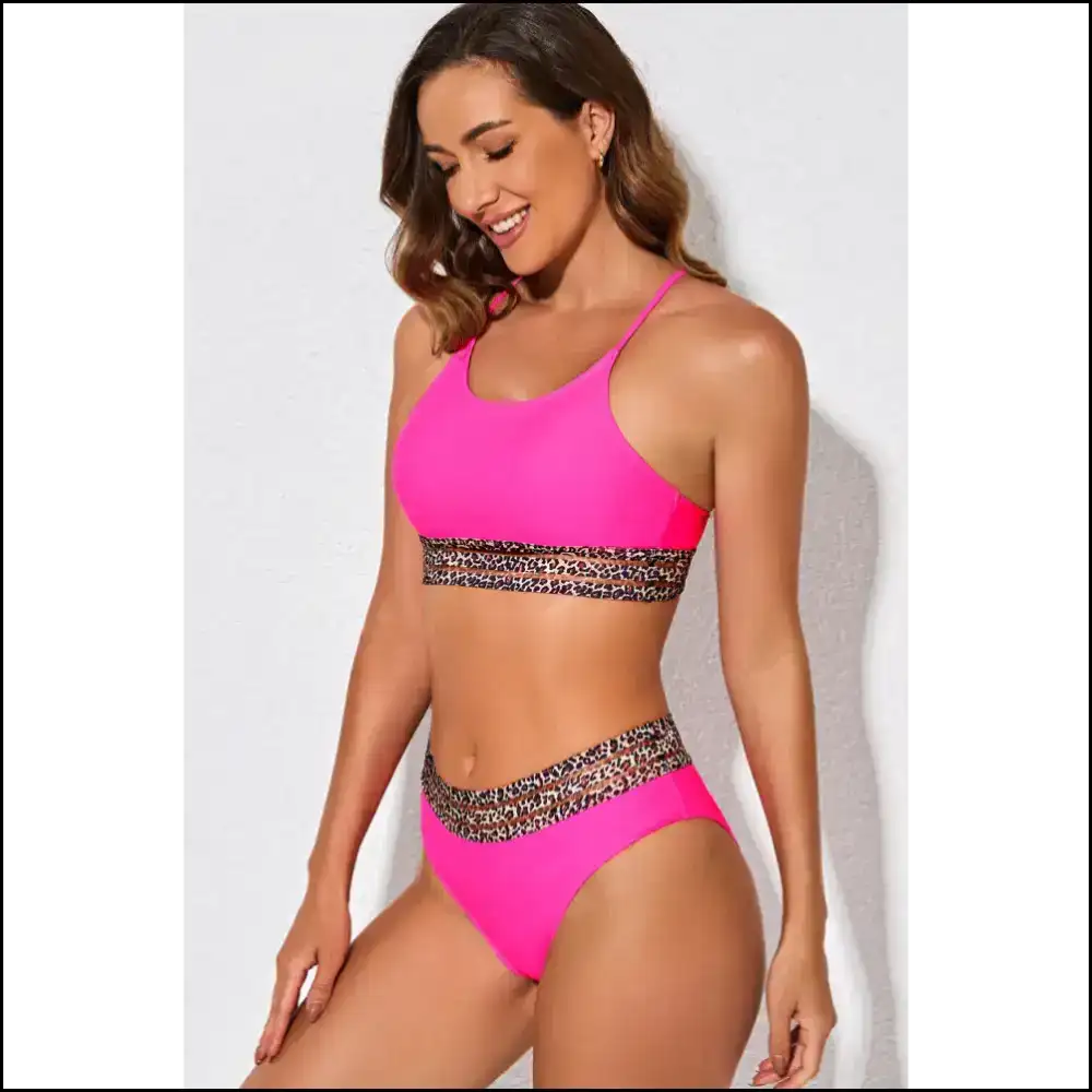 Go Wild with the Needful Things Leopard Contrast Bikini: Unleash your Inner Fierce! ππ Bikini Sets