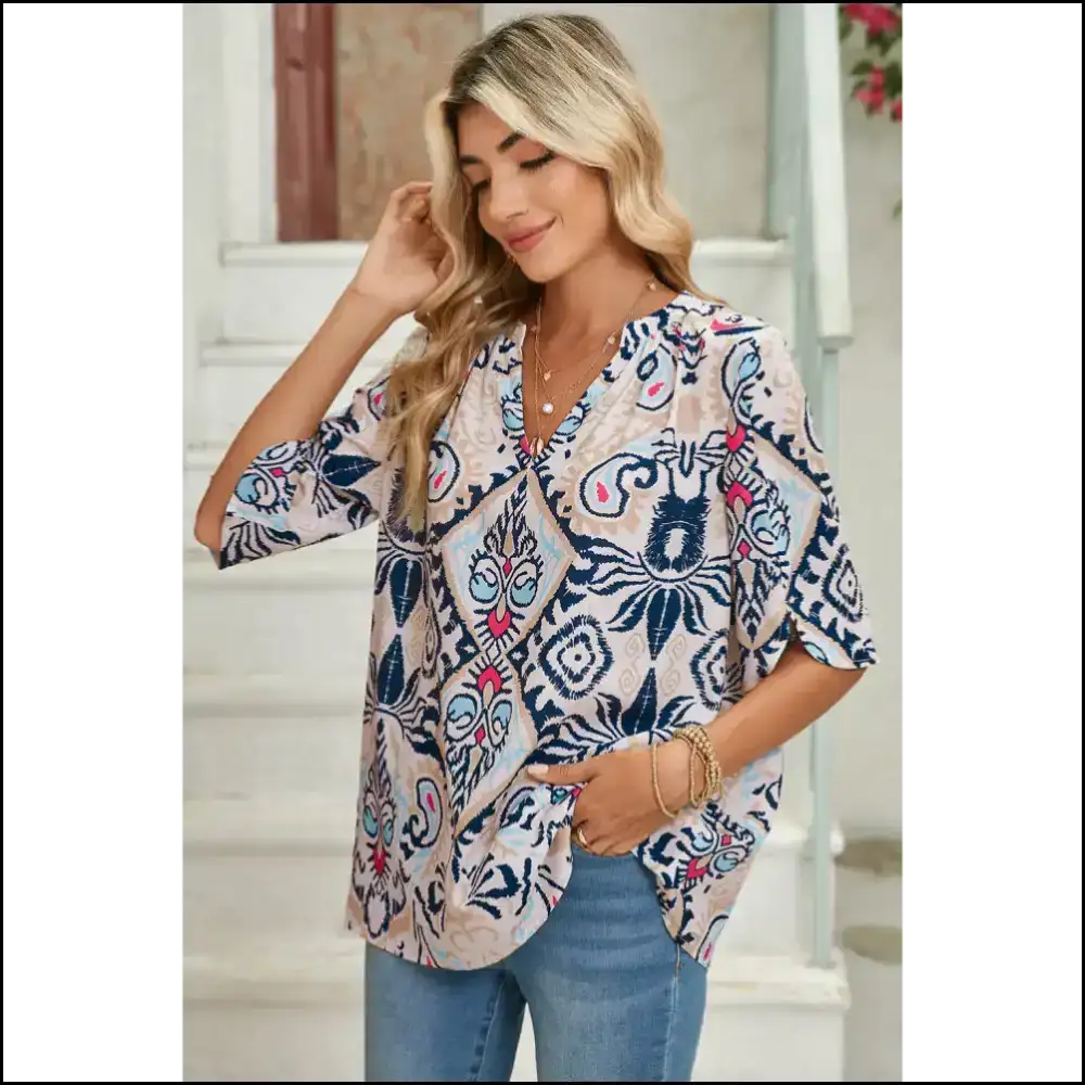 White Abstract Print Blouse: your Closet’s New Bff 😜 - Blouses