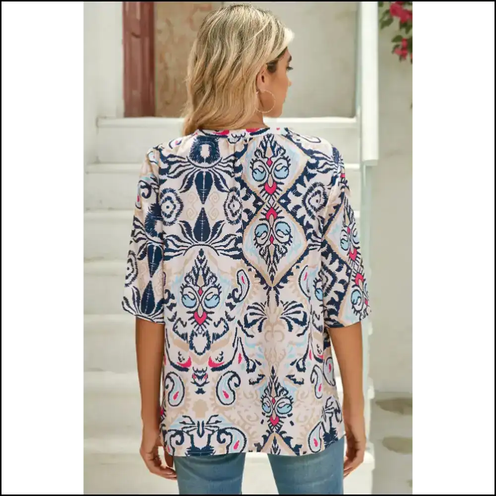 White Abstract Print Blouse: your Closet’s New Bff 😜 - Blouses