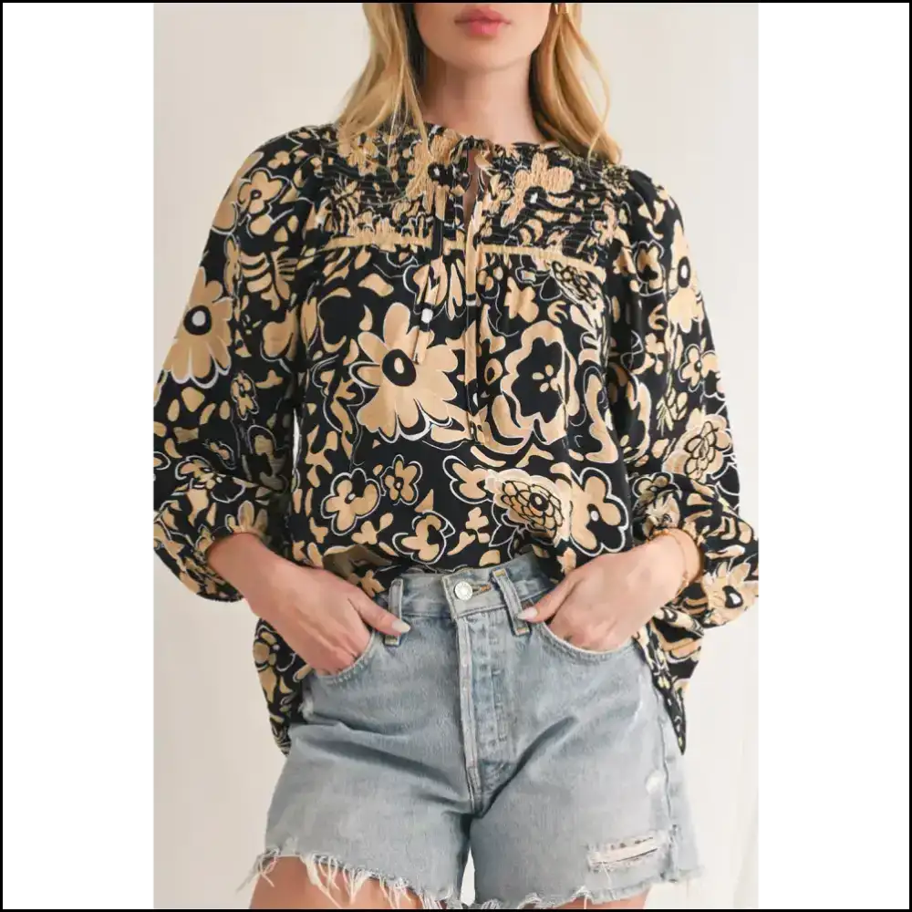 Black Boho Floral: Unleash your Inner Goddess ๐ Needful Things - s - Blouses
