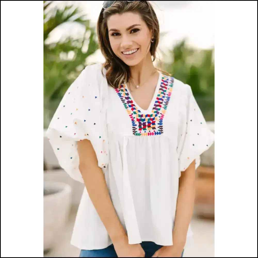 Needful Things: Geometric v Neck Blouse - Fashionista 😜 - Blouses