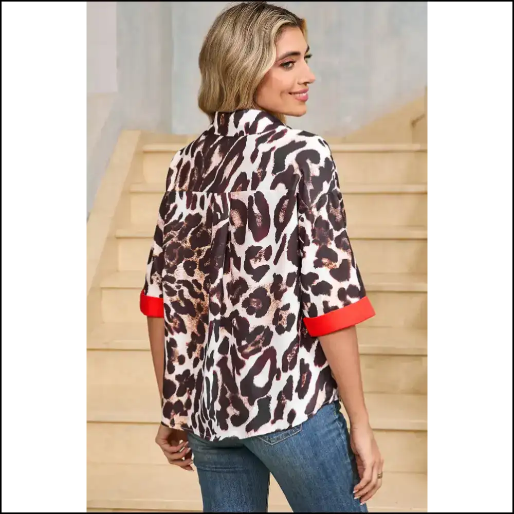 Fierce Dark Brown Leopard Print Shirt: Unleash your Inner Needful Things Diva! ๐ - Blouses