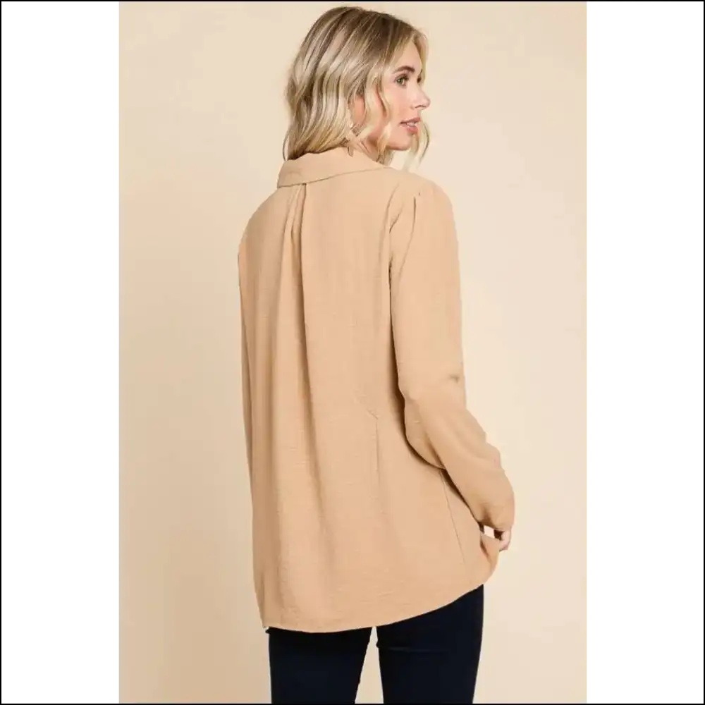 Culture Code Chic Ruched Long Sleeve Blouse - Blouses