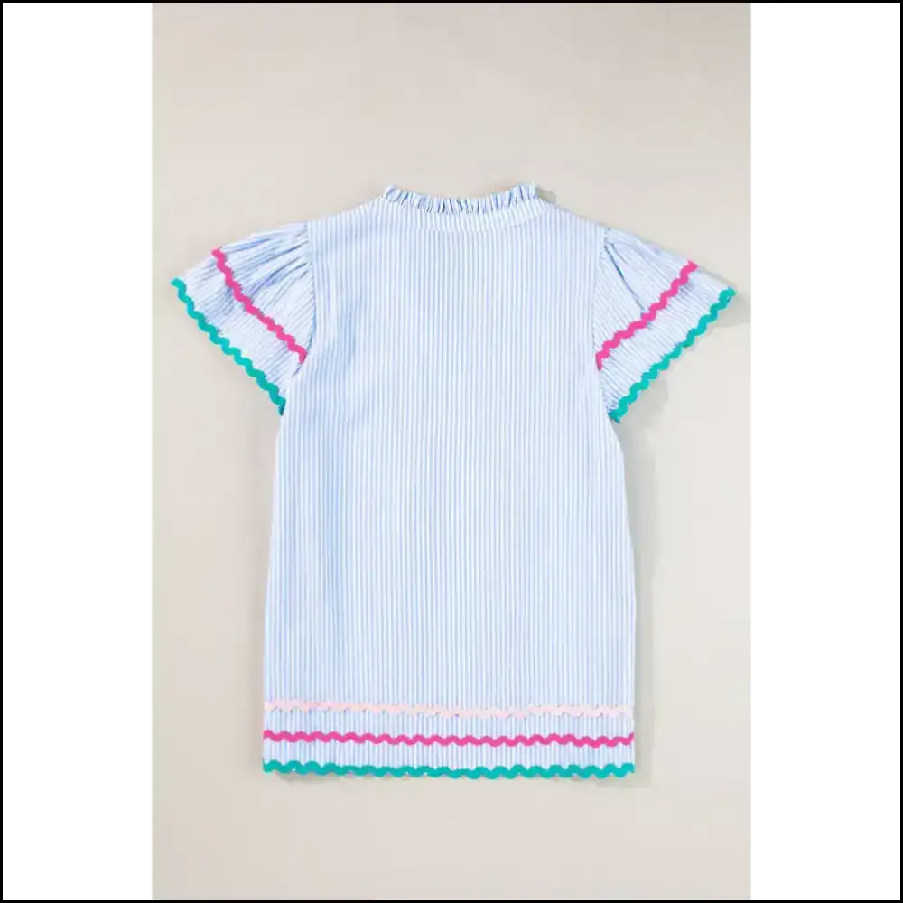 Sky Blue Striped Blouse: from Drab to Fab! Needful Things π - Blouses