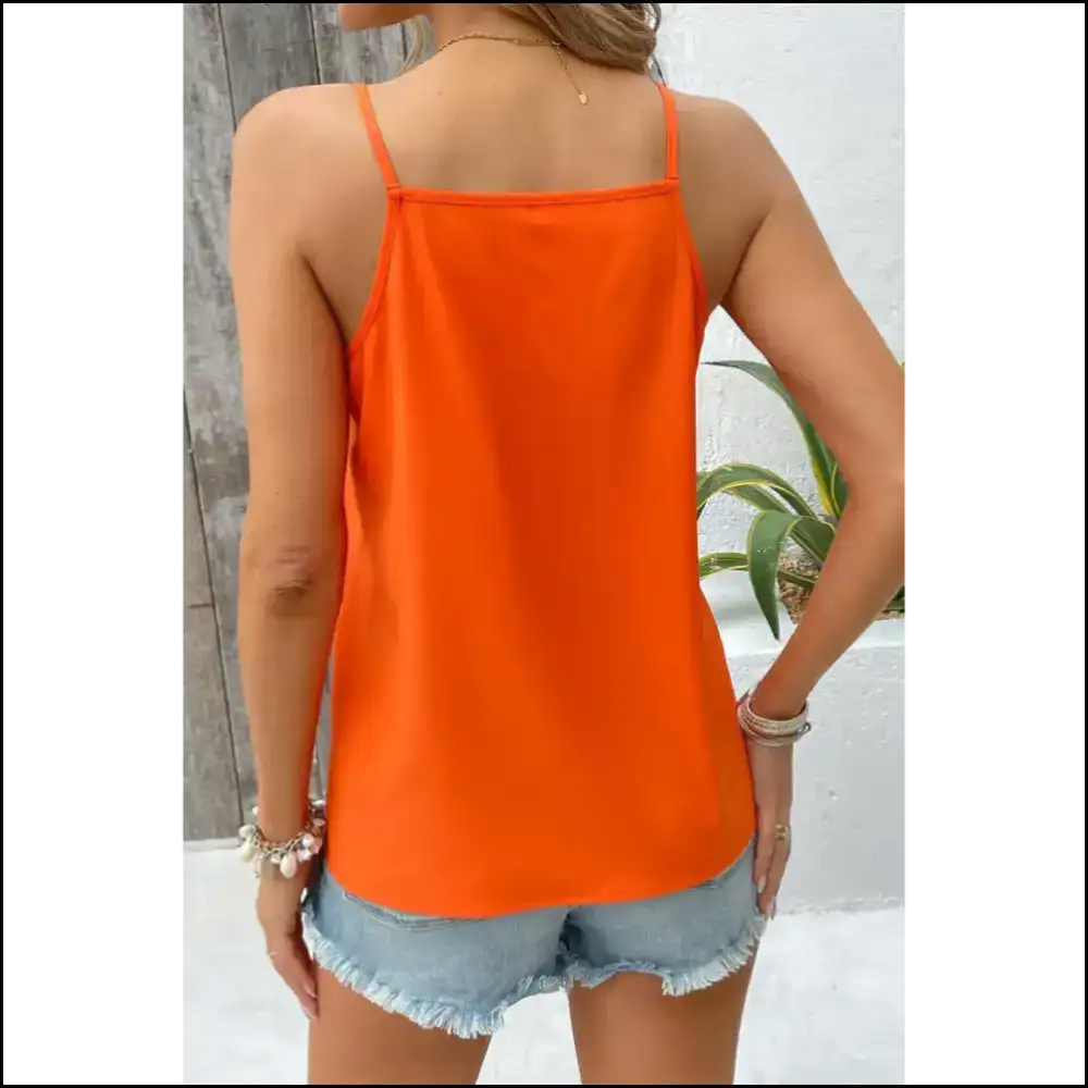 Vibrant Orange Geometric Cami: so Bright it Hurts (in a Good Way) Needful Things 🧡 - Camisoles