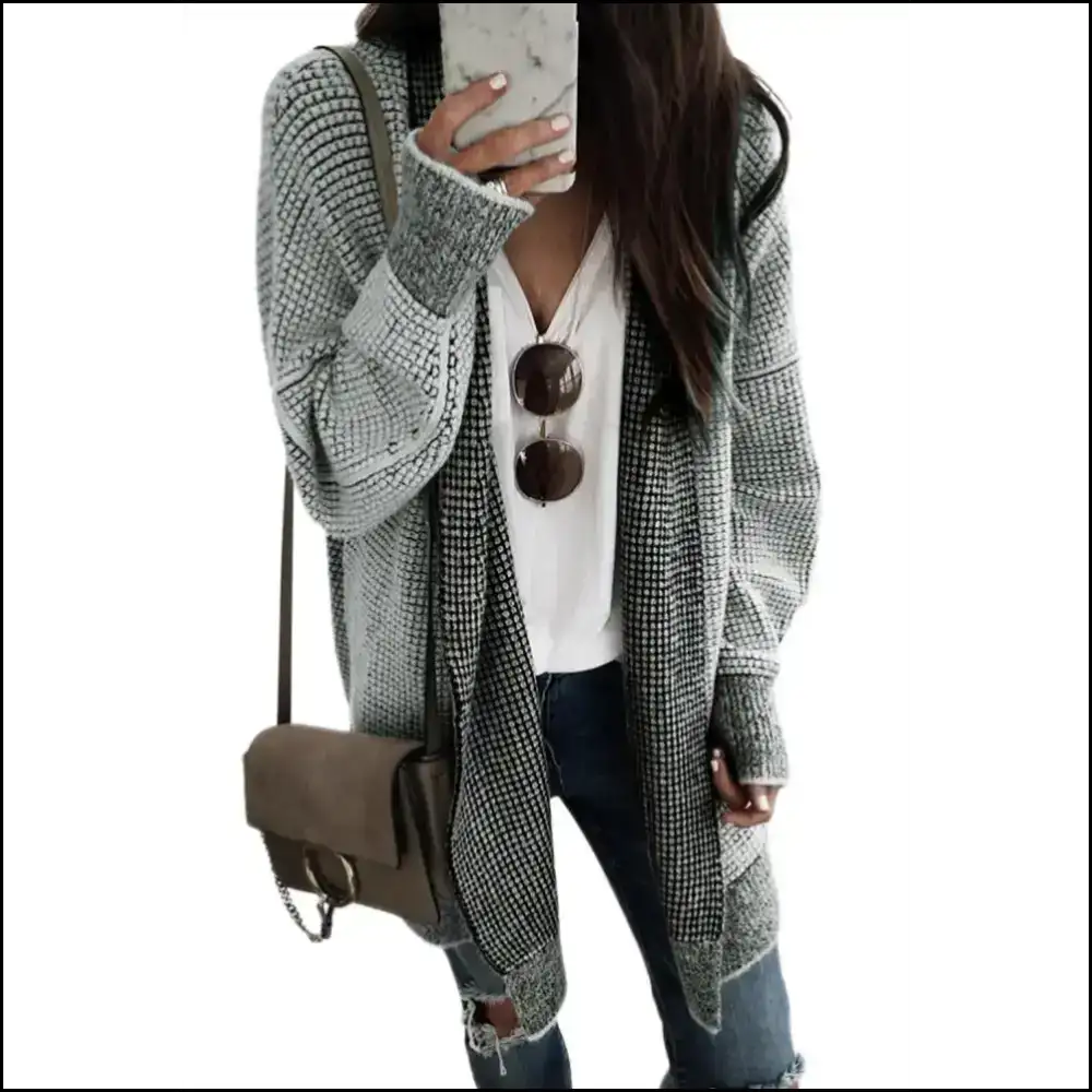Grey Plaid Contrast Cardigan: so Comfy It’s Almost Illegal! 😈 Needful Things - Cardigans