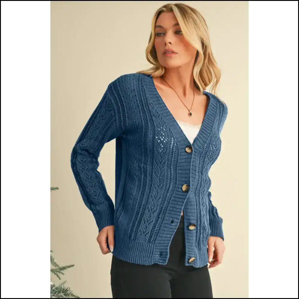Real Teal Hollow Knit: Cardigan so Comfy Itβs Basically a Hug π Needful Things Khaki / s Cardigans