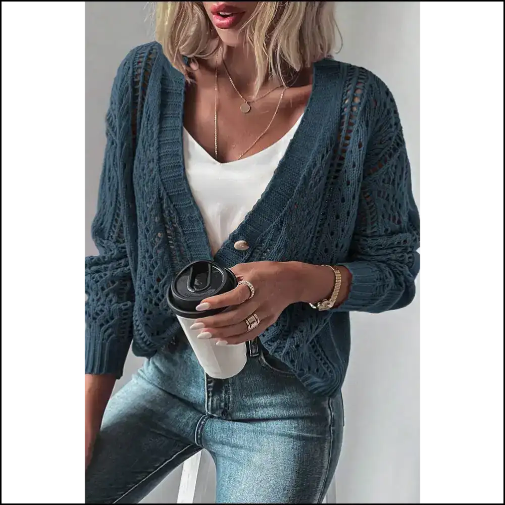 Real Teal Hollow Knit: Cardigan so Comfy Itβs Basically a Hug π Needful Things Cardigans