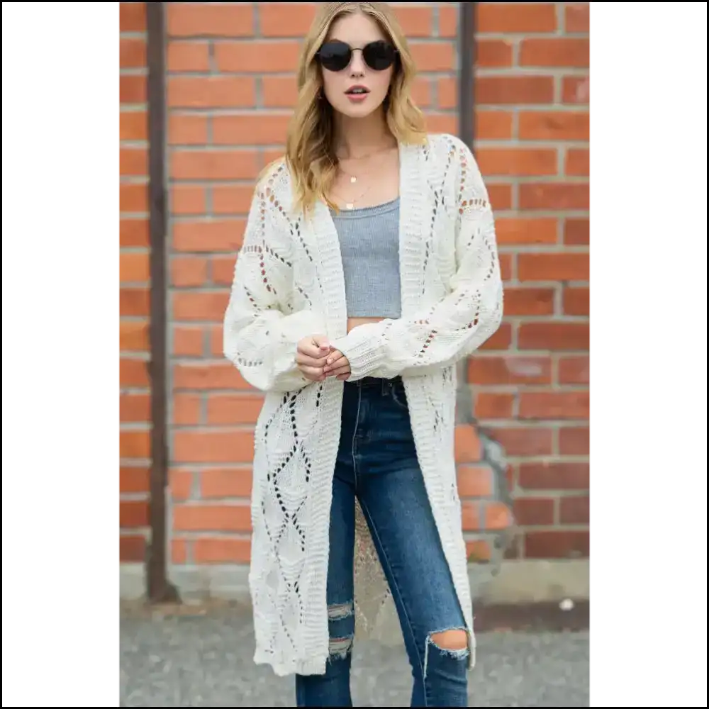 Needful Things Chic White Crochet: Ditch your Therapist Get this Cardigan π - s - Cardigans