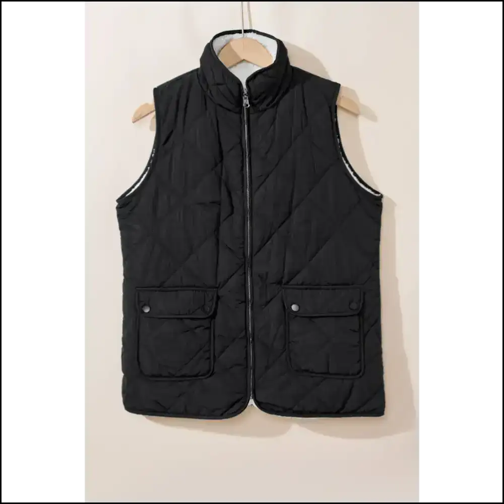 Needful Things: Cozy Black Quilted Fleece Vest so 🖤 Coats