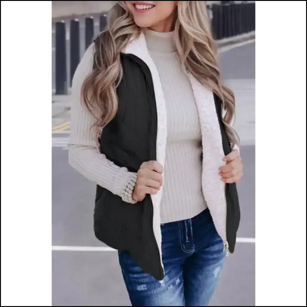 Needful Things: Cozy Black Quilted Fleece Vest so 🖤 Coats