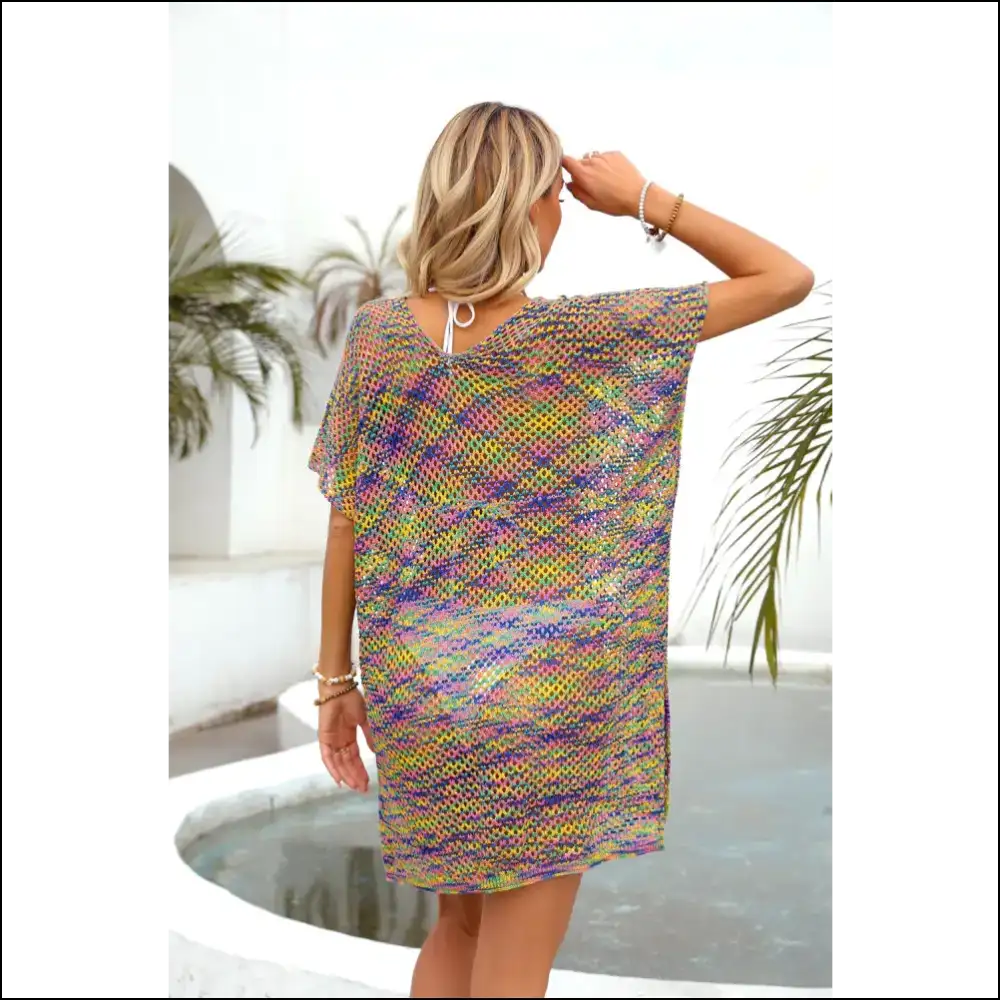 Angel Wings Openwork Contrast Cover-up - Cover-ups