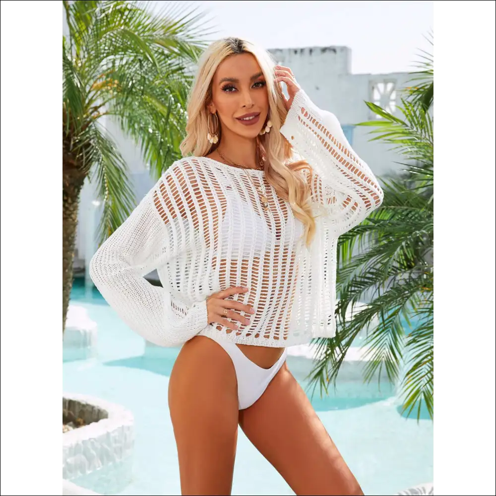 Embrace your Inner Sassy Seraph with Angel Wings Openwork Cover-up! 😇✨ - Cover-ups