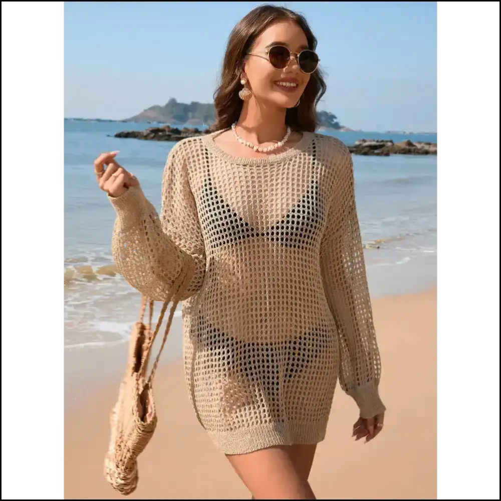 Dare to Bare: Flaunt your Backless Boat Neck Like a Fashion Goddess! ππ - Khaki / m - Cover-ups