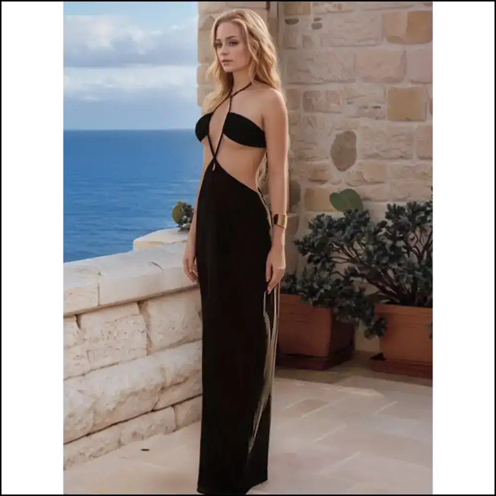 Backless Halter Neck Shenanigans: Unleash your Inner Goddess with Needful Things! πβ¨ - Black / one Size - Cover-ups