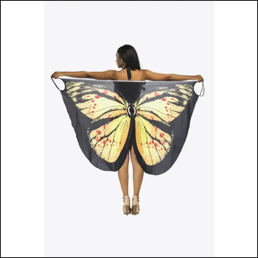 Butterfly Dreams Spaghetti Strap Cover Up - Yellow / one Size - Cover-ups