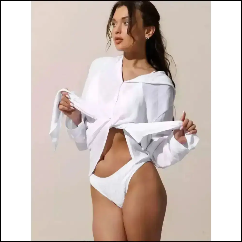 Unleash your Inner Fashionista with the Chic Button Hooded Cover-up! 🎉 - White / one Size - Cover-ups