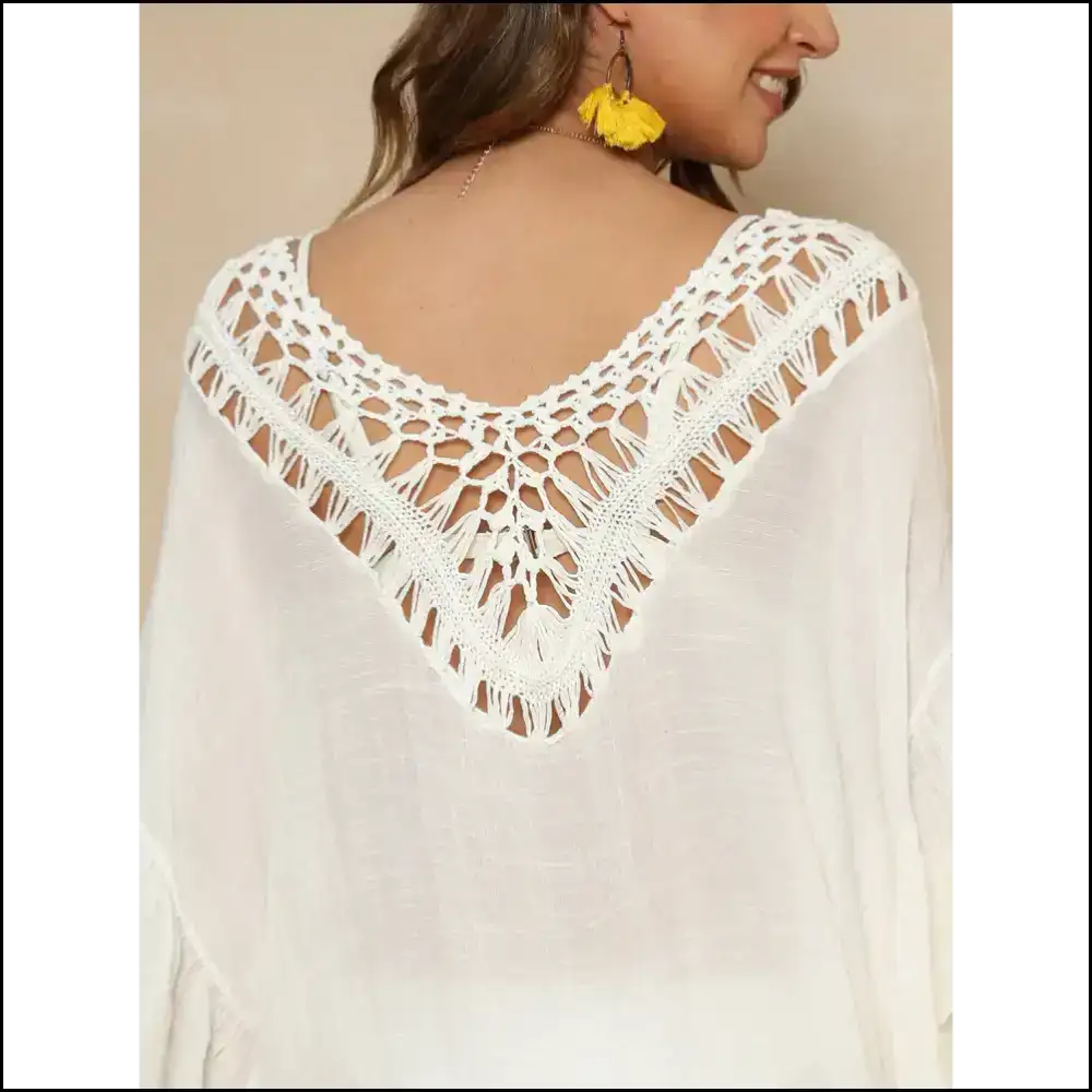 Chic Cutout Ruffled Half Sleeve Cover-up - Cover-ups
