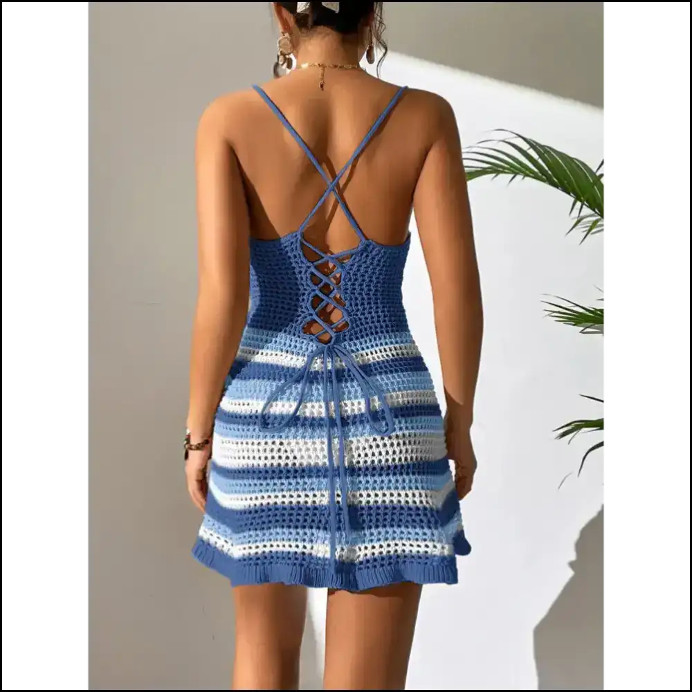 Chic Cutout Striped Dress: where Comfort Meets ?i Might be a Beach Bumâ - Cover-ups