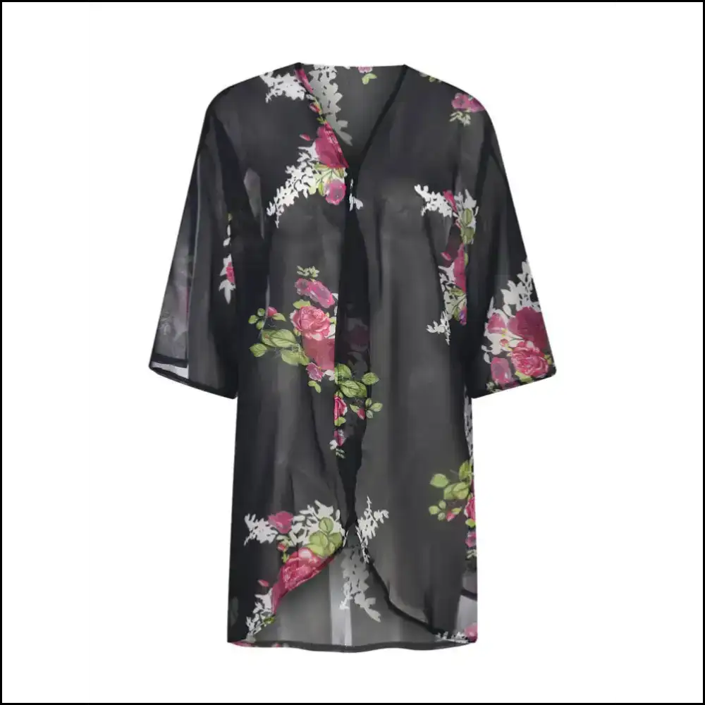 Chic Open Front Half Sleeve Cover-up - Cover-ups