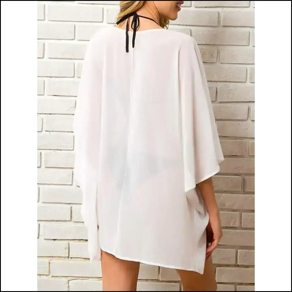 Chic Open Front Half Sleeve Cover-up - Cover-ups