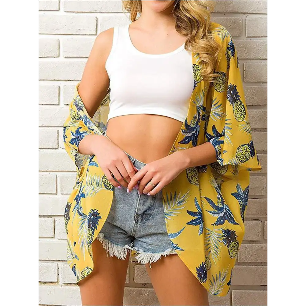 Chic Open Front Half Sleeve Cover-up - Cover-ups