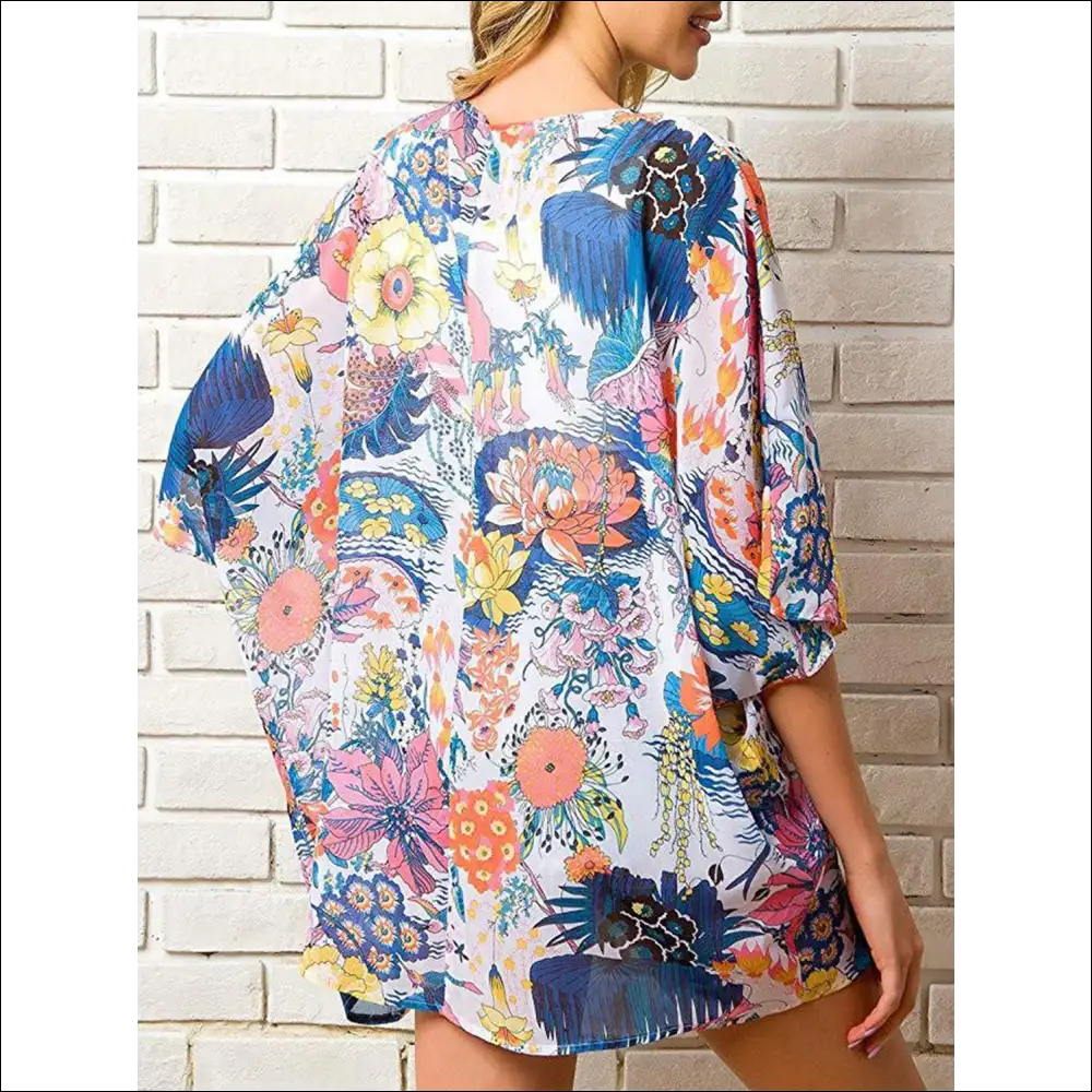 Chic Open Front Half Sleeve Cover-up - Cover-ups