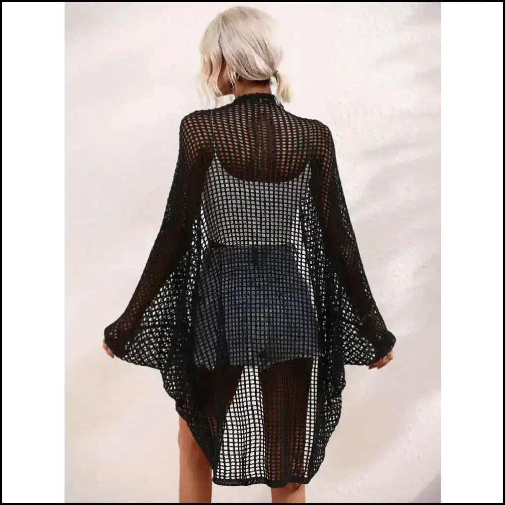 Chic Openwork Longline Cover: Flaunt it Like you just Won the Lottery ππ° - Cover-ups