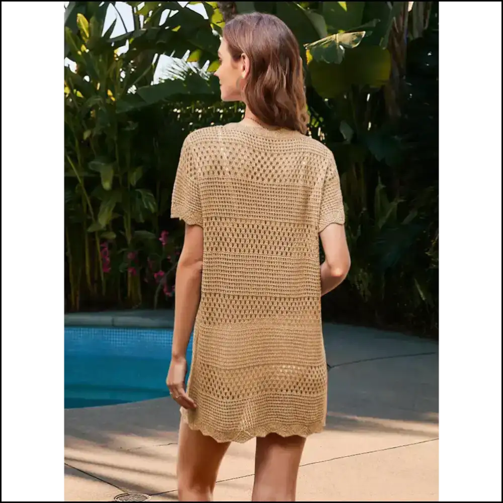 Chic Openwork Round Neck Magic: Cover-up your Regrets in Style! - Cover-ups