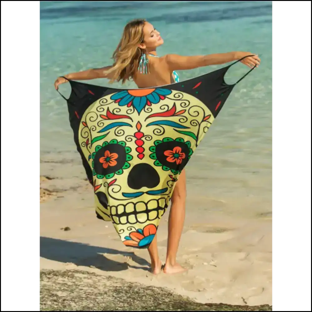 Chic Printed Spaghetti Strap Cover Up - Yellow-green / one Size - Cover-ups