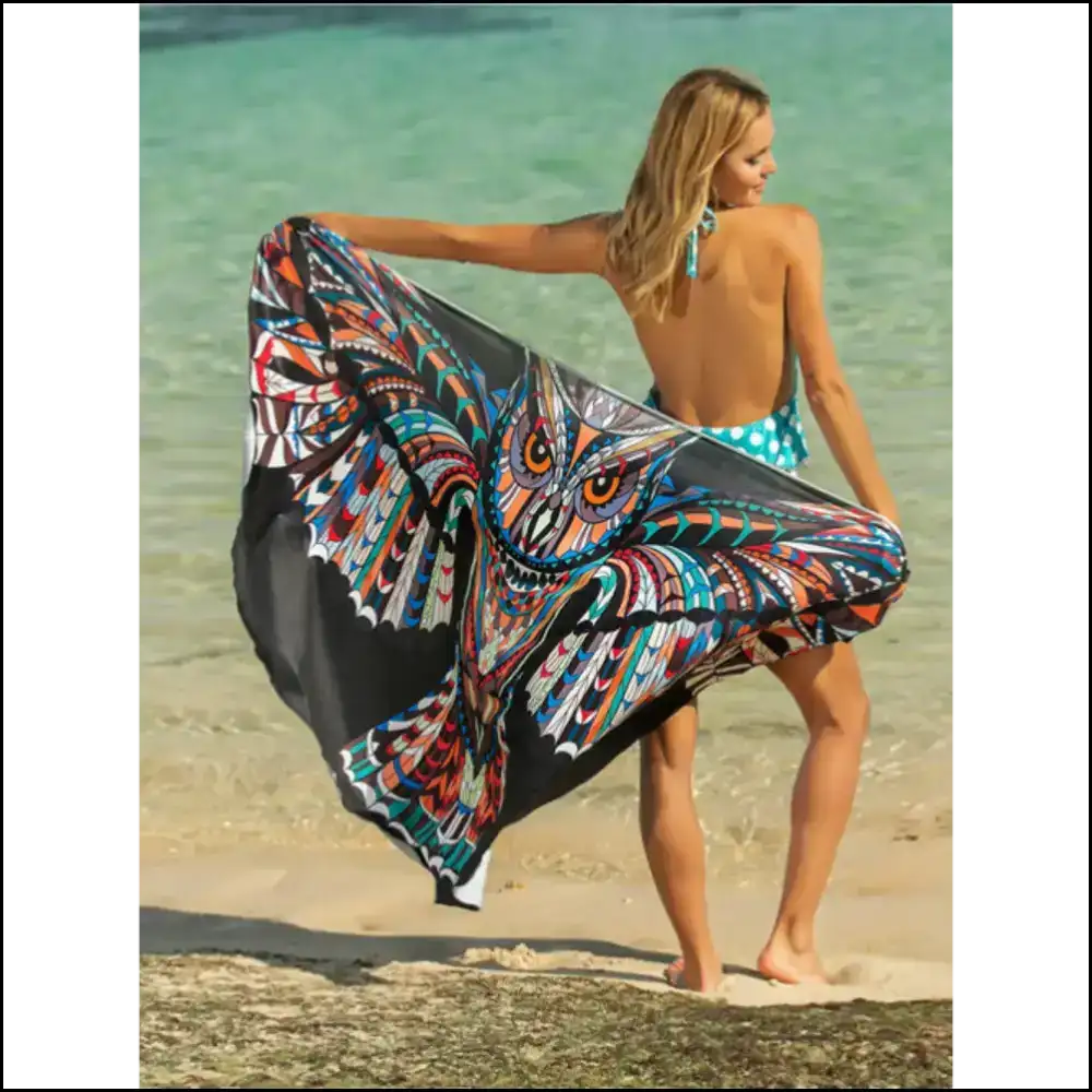 Chic Printed Spaghetti Strap Cover Up - Black / one Size - Cover-ups