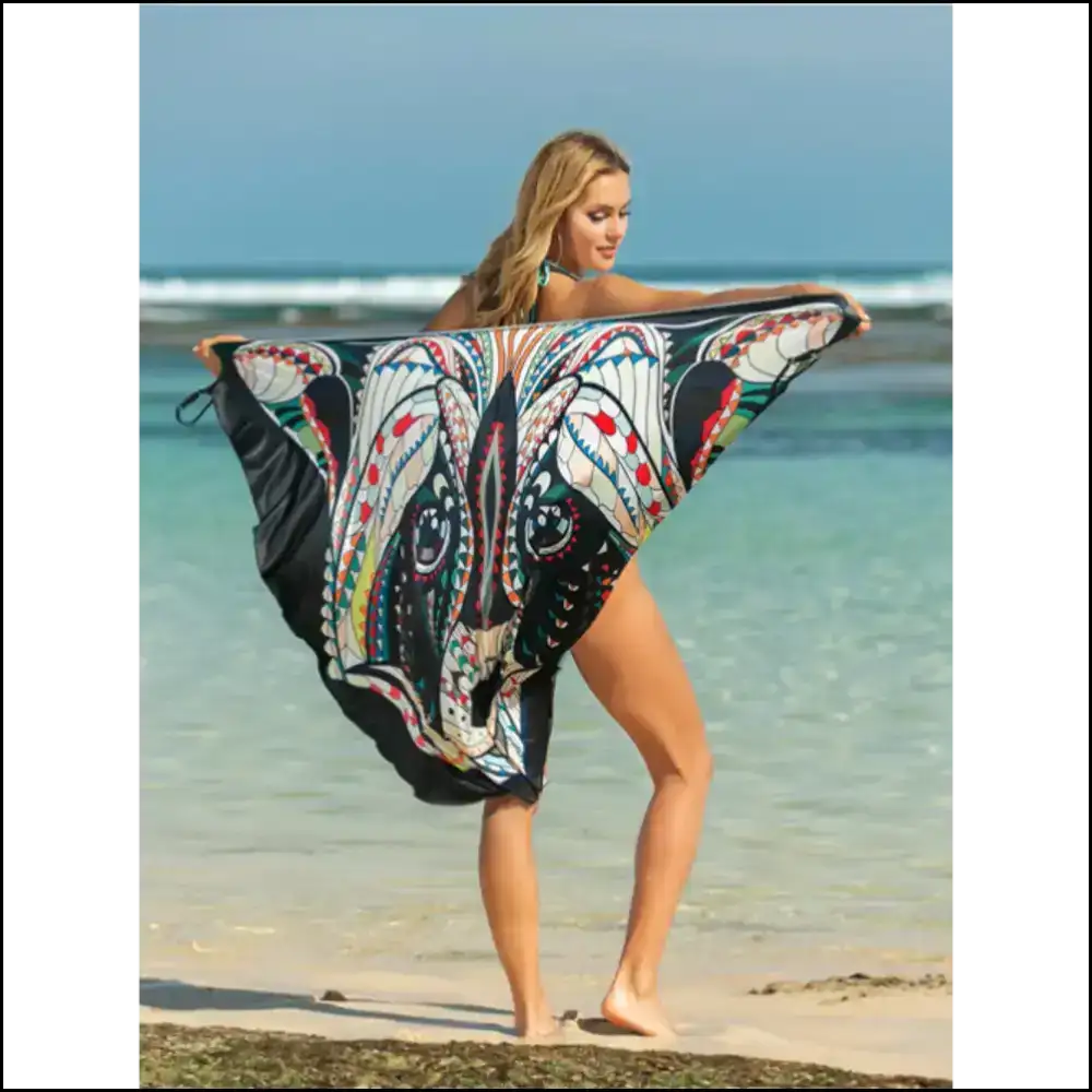 Chic Printed Spaghetti Strap Cover Up - Peach / one Size - Cover-ups