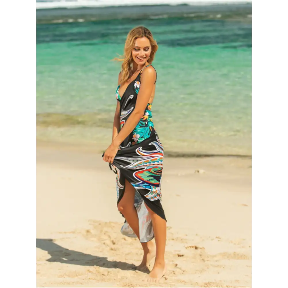 Chic Printed Spaghetti Strap Cover Up - Cover-ups