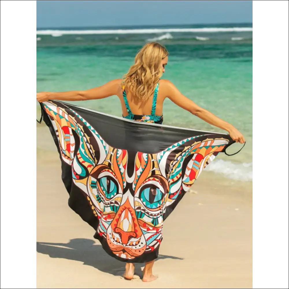 Chic Printed Spaghetti Strap Cover Up - Orange / one Size - Cover-ups