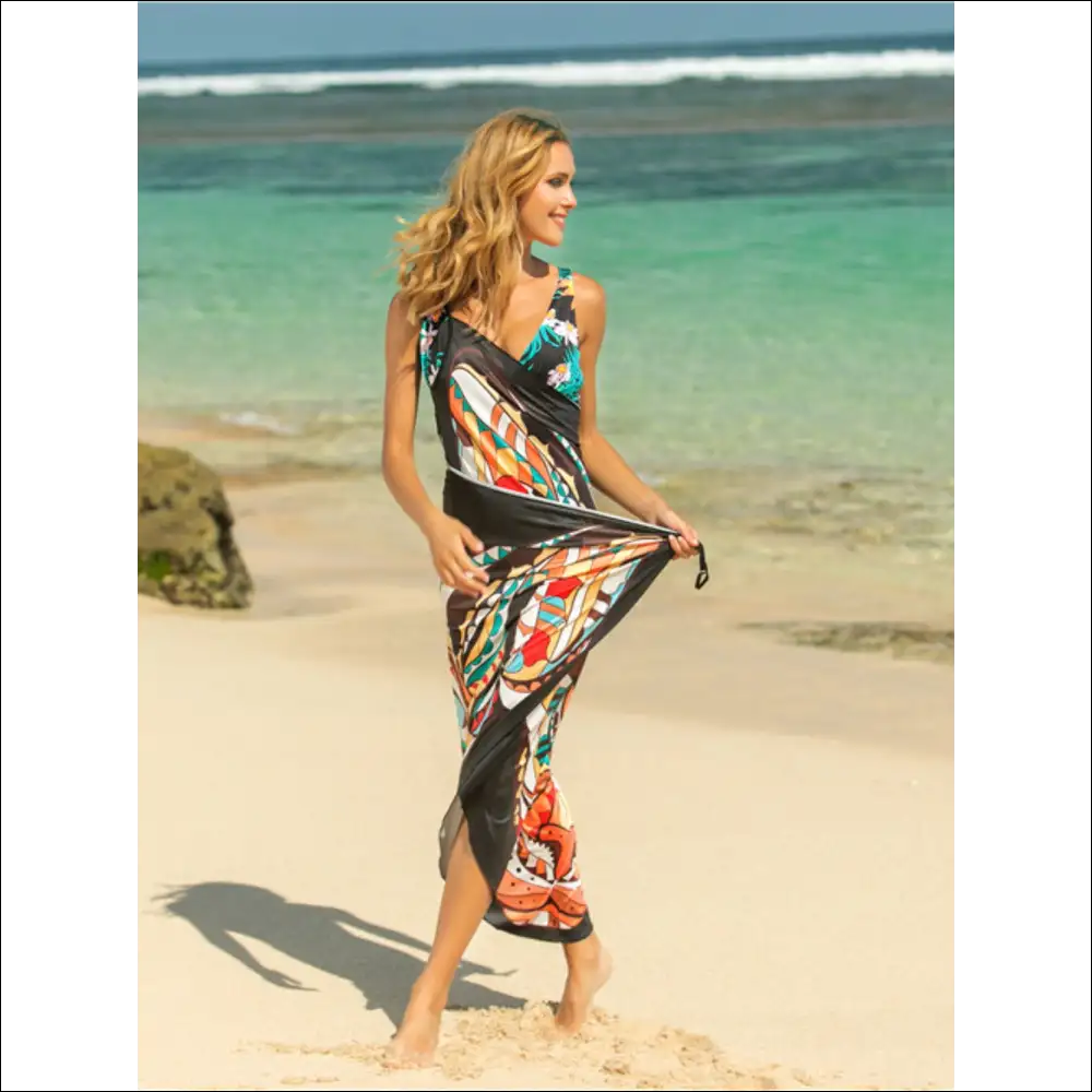 Chic Printed Spaghetti Strap Cover Up - Cover-ups