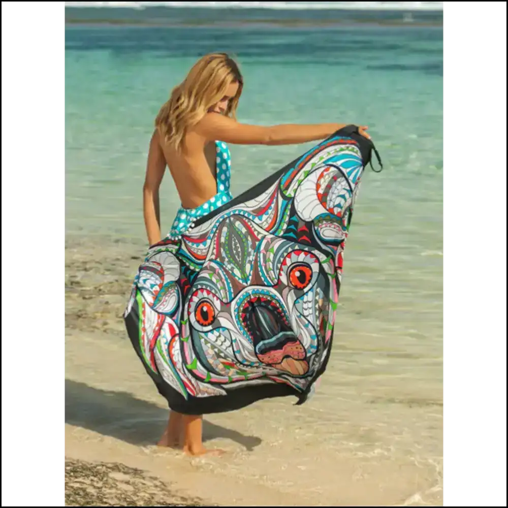Chic Printed Spaghetti Strap Cover Up - Light Blue / one Size - Cover-ups