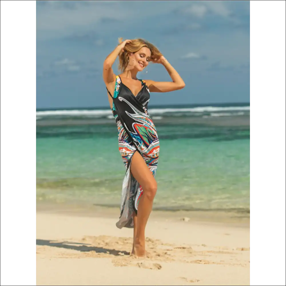 Chic Printed Spaghetti Strap Cover Up - Cover-ups