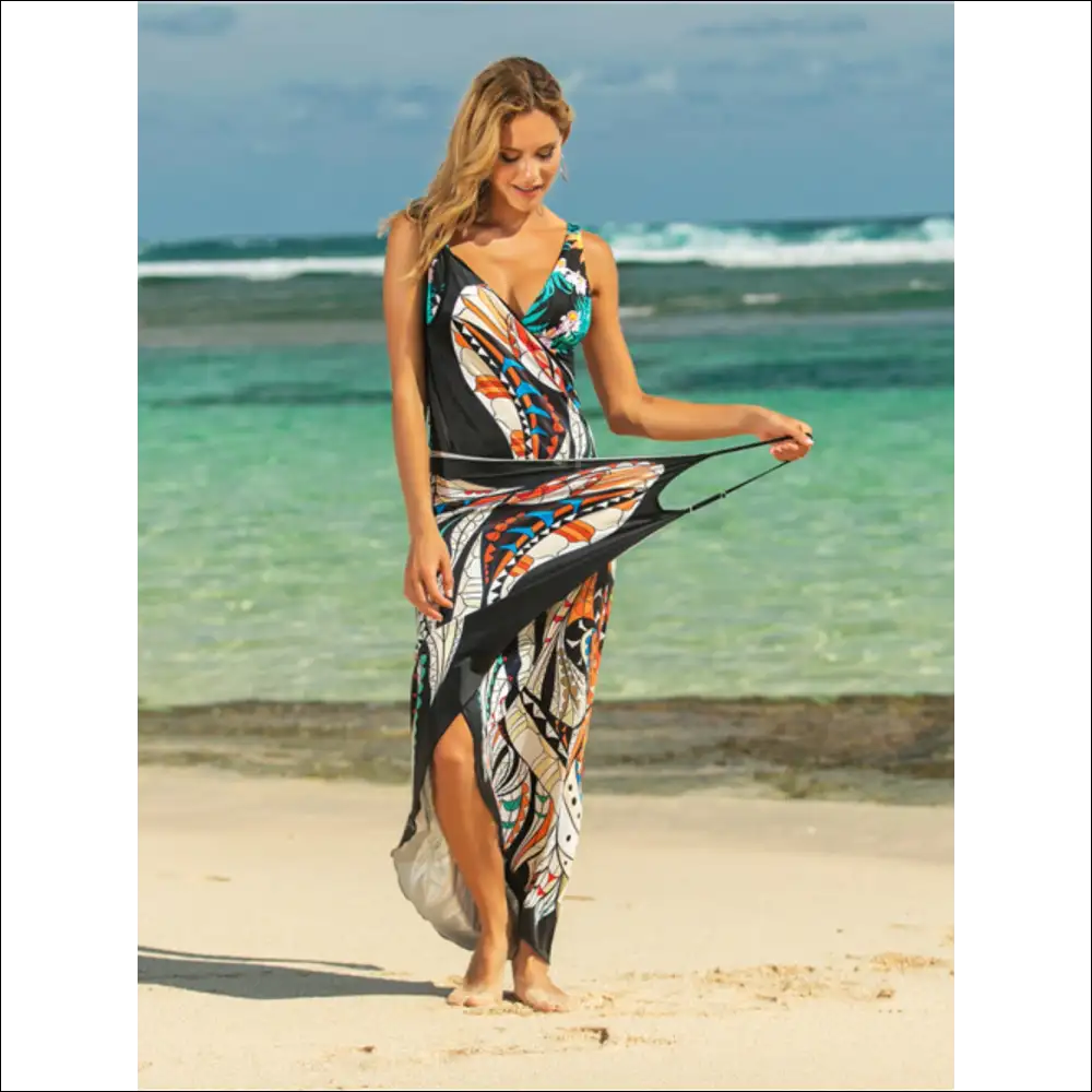 Chic Printed Spaghetti Strap Cover Up - Cover-ups