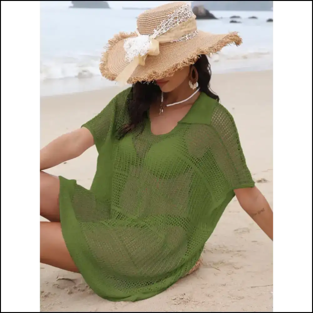 Collared Neck Cover-up: your Secret Weapon Against Awkward Tan Lines! πβ¨ - Moss / one Size - Cover-ups