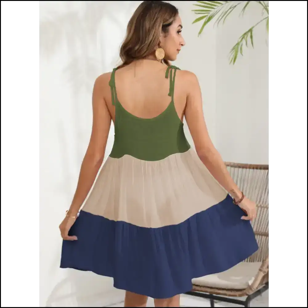 Unleash your Inner Goddess in our Color Block Spaghetti Strap Dress!✨ - Cover-ups