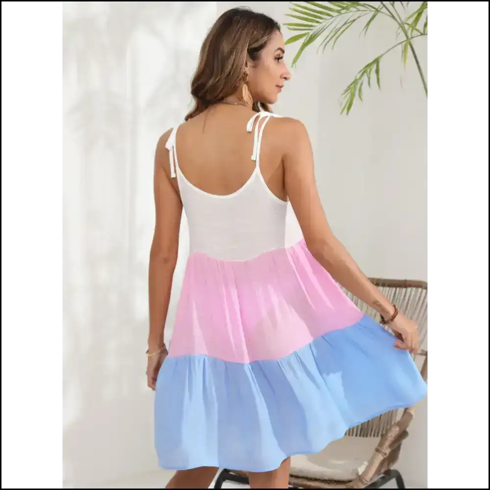 Unleash your Inner Goddess in our Color Block Spaghetti Strap Dress!✨ - Cover-ups