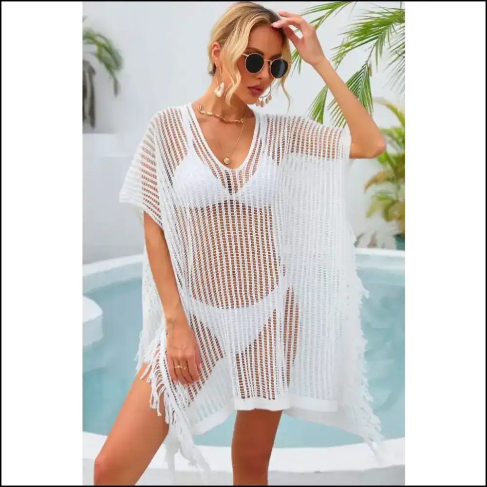 Wings Fringe Trim: Because Every Angel Deserves a Spotlight Moment 😇✨ - White / one Size - Cover-ups