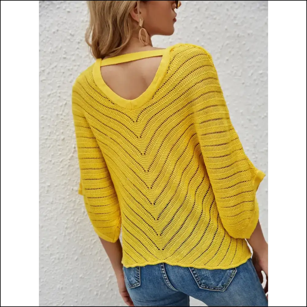 Chic Openwork Batwing Sleeve Cover-up - Cover-ups