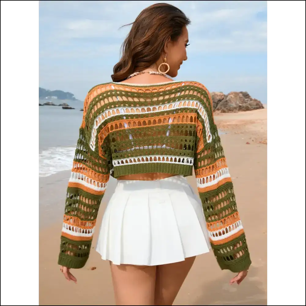 Rock the Boat: Get Knotty in our Openwork Boat Neck Cover-up! πβ¨ - Cover-ups