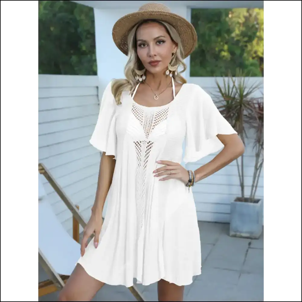 Dive Into Drama: Flaunt your Flutters with Openwork Flutter Sleeves! 🌊✨ - White / one Size - Cover-ups