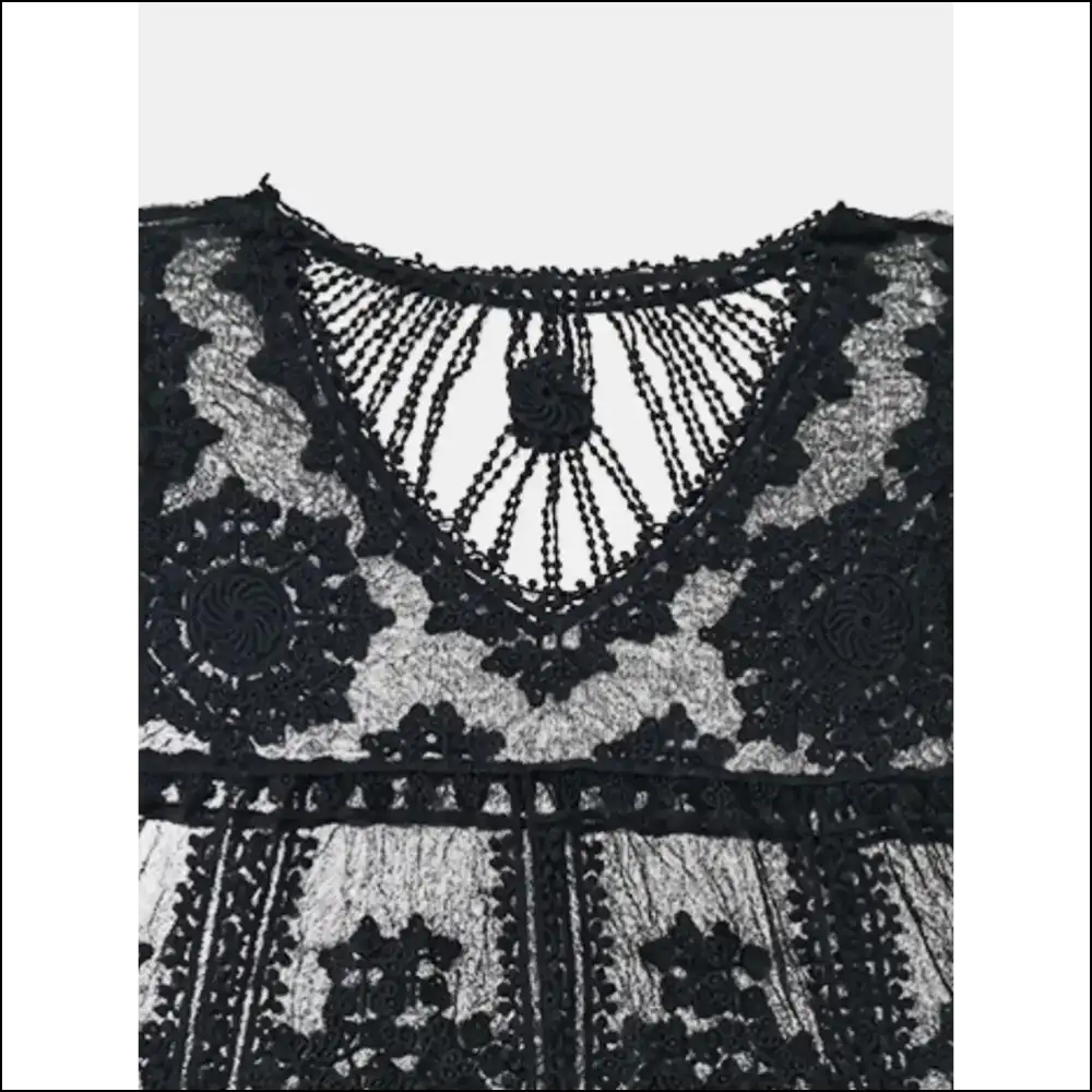 Lace Round Neck Cover-up for Trendy Women - Cover-ups