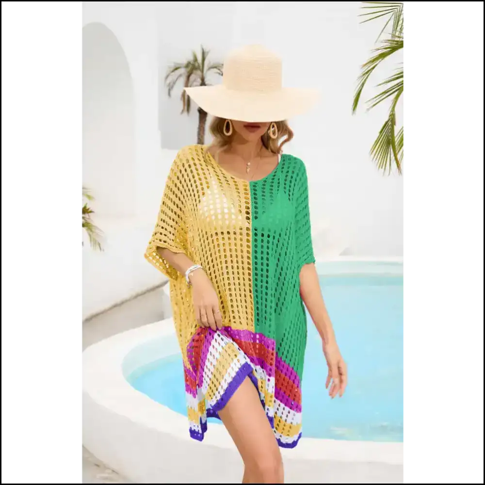 Scoop Neck Slay: be the Half Sleeve Cover Queen you were Born to Be! πβ¨ - Gold / one Size - Cover-ups