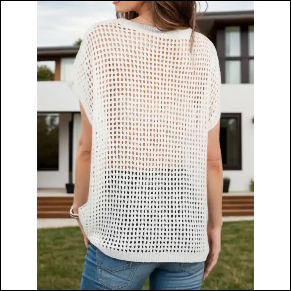 Dare to Bare with our Sheer Openwork Round Neck Marvel - Needful Things! 😏✨ - Cover-ups