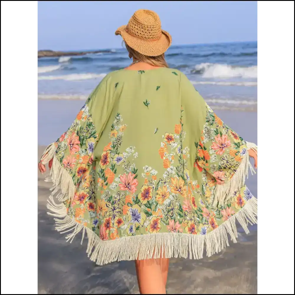 Fringe Benefits: Unleash your Inner Diva with our Size Cover-up! ?π - Cover-ups
