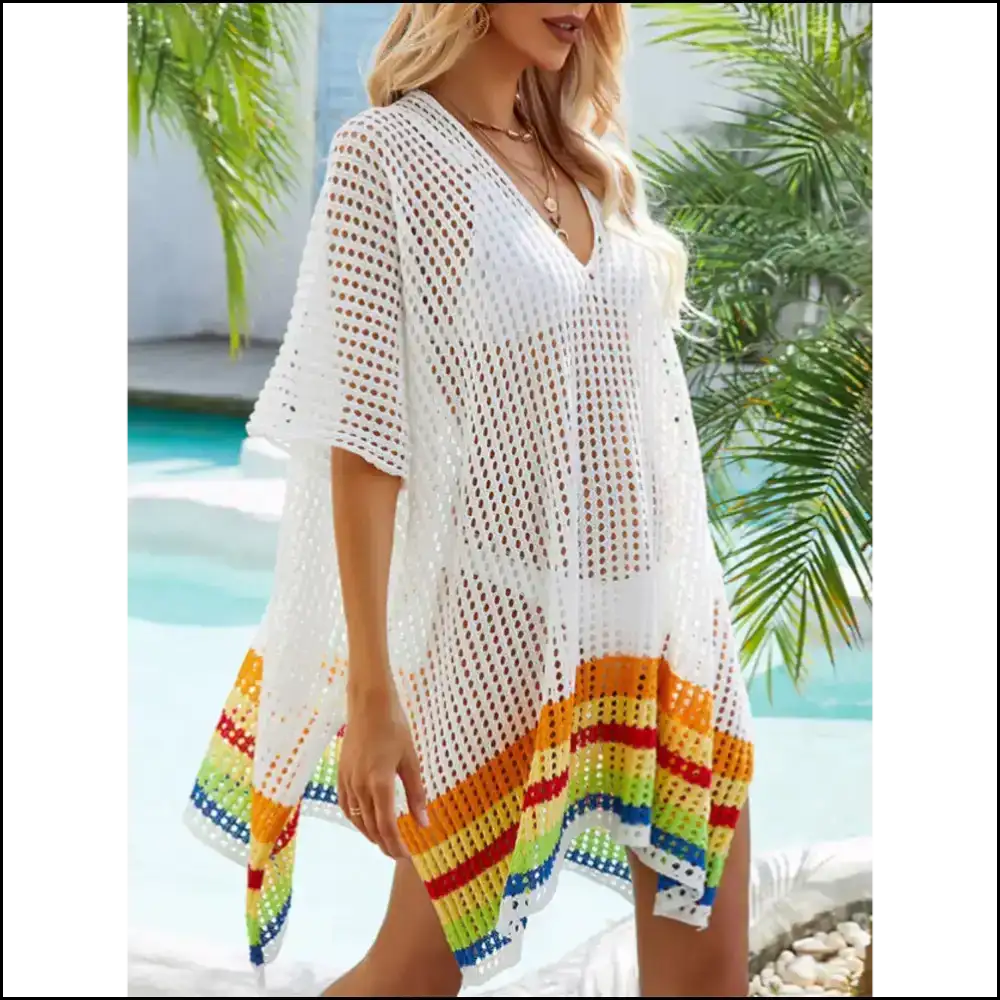 Slay the Day with Needful Things’ Slit Openwork V-neck Cover-up! 💃✨ - Cover-ups